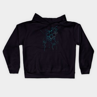 Futuristic Teal Geometric Design Kids Hoodie